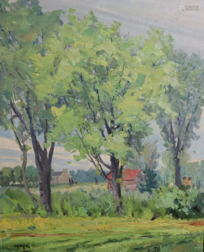 W.A.Drake Signed Oil On Board Red House .
