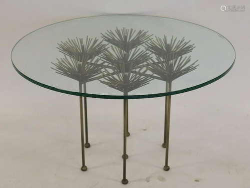 Midcentury Style Brutalist Polished Steel Table