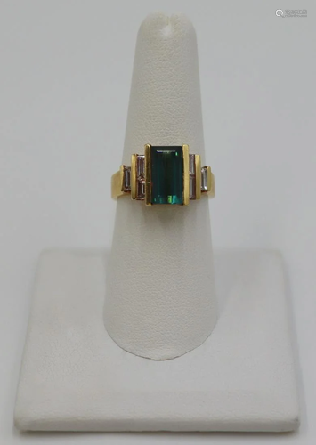 JEWELRY. Signed 18kt Gold, Diamond and Colored Gem