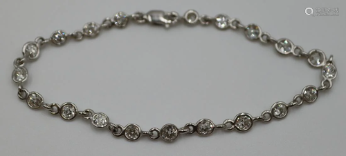 JEWELRY. Antique Platinum and Diamond Bracelet.