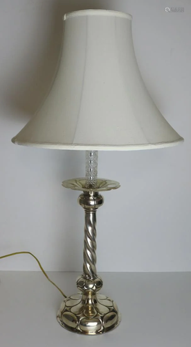 STERLING. Sterling and Cut Crystal Table Lamp.