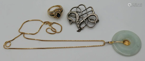 JEWELRY. Assorted Gold Jewelry Grouping.