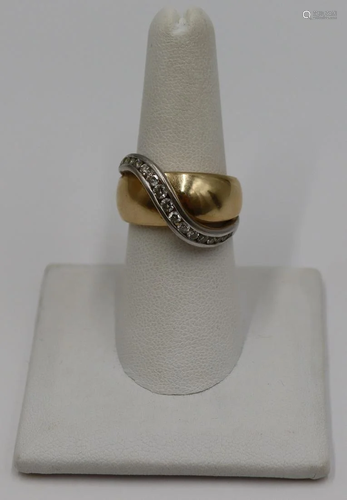 JEWELRY. Signed 14kt Gold and Diamond Ring.