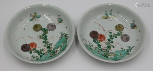 Pair of Chinese Enamel Decorated Dishes.