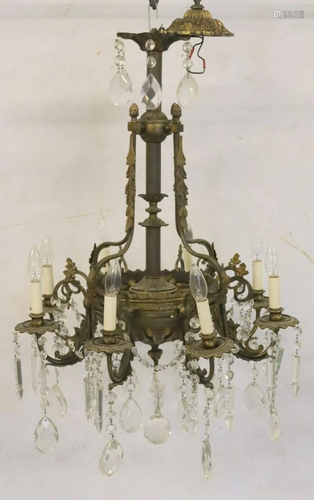 Antique and Fine Quality Bronze Chandelier.