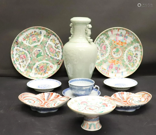 Grouping Of Assorted Asian Porcelains.