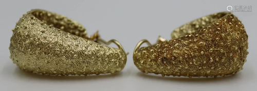 JEWELRY. Pair of Henry Dunay 18kt Gold Earrings.