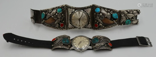 JEWELRY. (2) Men's Southwest Sterling Watches.