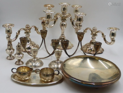 SILVER. Assorted Silver Hollow Ware Grouping.