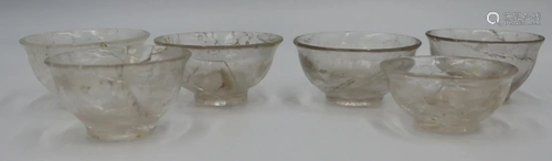 (6) Carved Rock Crystal Cups.