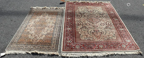 2 Vintage And Finely Hand Woven Area Carpets.