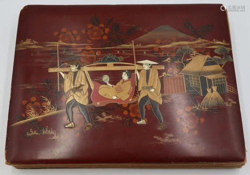 Lacquered Photo Album with Chinese Photographs.