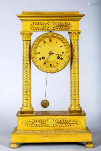 A Gilt Bronze Clock