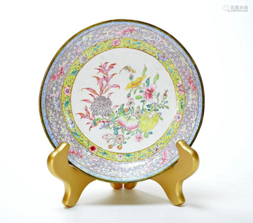 A Canton Enamel Dish