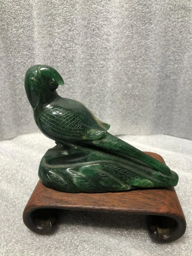 A Carved Jade Parrot