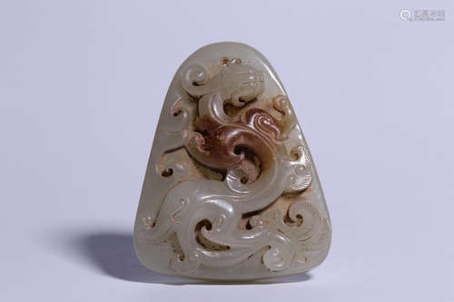 HETIAN JADE CARVED 'CHILONG' ORNAMENT