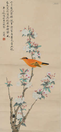 A CHINESE FLOWER AND BIRD PAINTING, YU FEIDING MARK