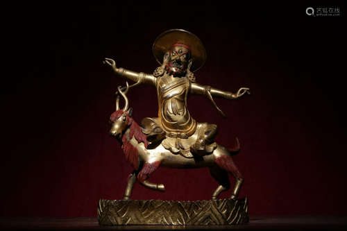 GILT BRONZE CAST 'GUARDIAN' FIGURE