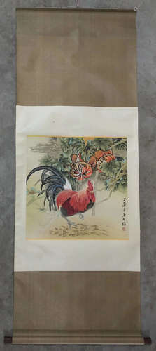 FANG CHUXIONG: INK AND COLOR ON PAPER PAINTING 'ROOSTER'