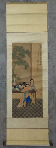 GAI QI: INK AND COLOR ON SILK PAINTING 'LADIES'