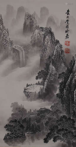 A CHINESE LANDSCAPE PAINTING, YU JIA MARK