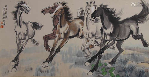 A CHINESE HORSE PAINTING, XU BEIHONG MARK