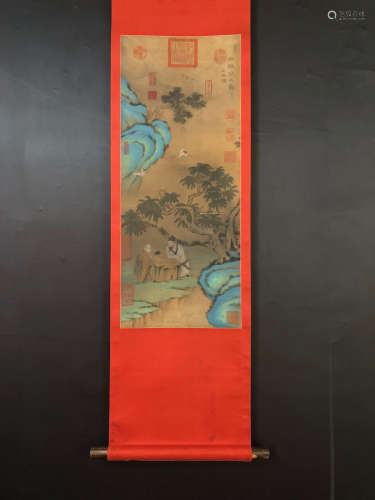 Chinese Shi Ke'S Painting On Silk