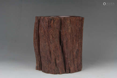Chinese Zitan Rosewood Carving Brush Pot