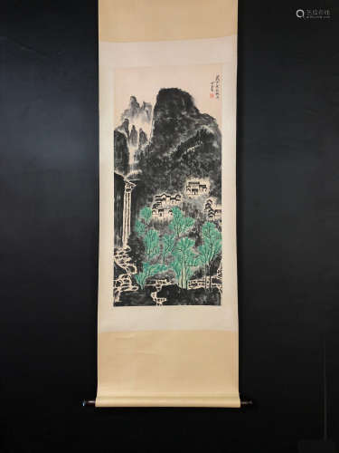 Chinese Li Keran'S Landscape Painting On Paper