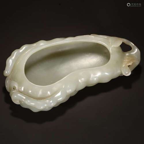 A HETIAN JADE CARVED BRUSH WASHER