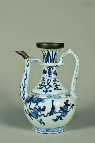 Chinese Blue And White Flower Pattern Porcelain Pot