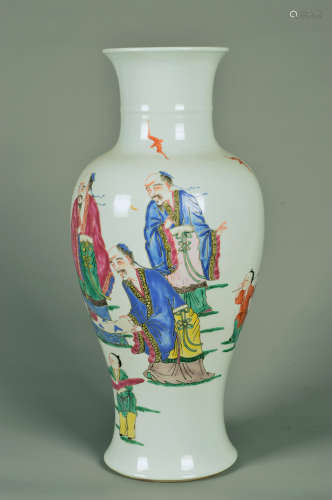 Chinese Famille Rose Porcelain Figure Story Pattern Bottle