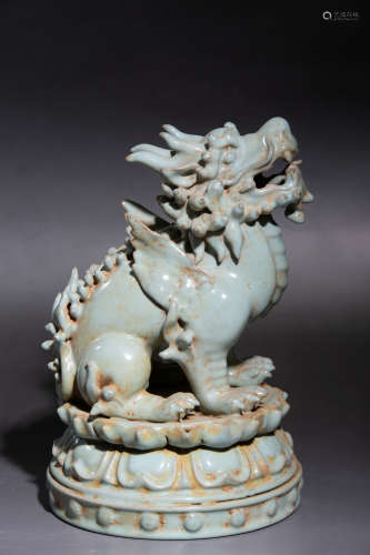 Chinese Celadon Porcelain Lion