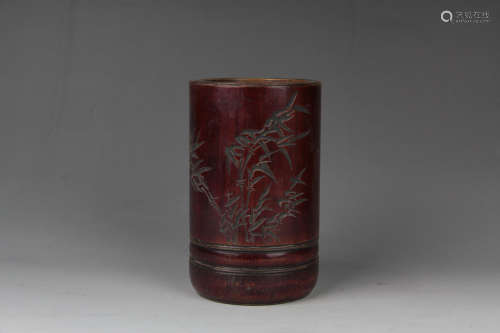 Chinese Xiaoquan Bamboo Carving Brush Pot