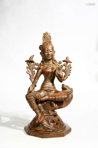 Chinese Agarwood Carving Free Guanyin Statue