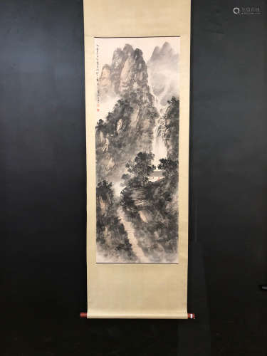 Chinese Fu Baoshi'S Landscape Painting