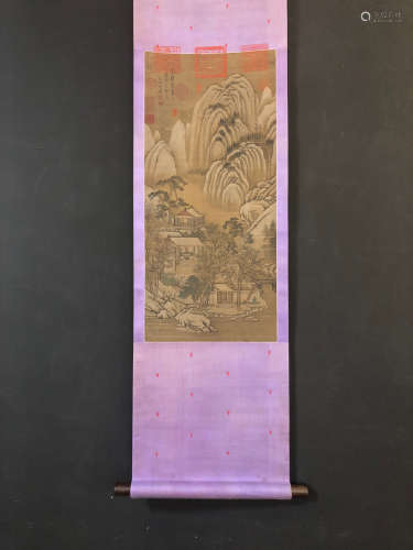 Chinese Wen Zhiming'S Painting On Silk