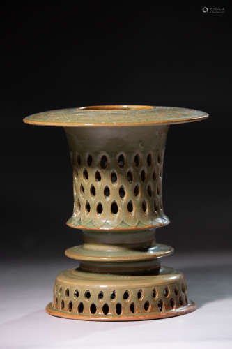Chinese Yaozhou Kiln Engraved Porcelain Incense Burner