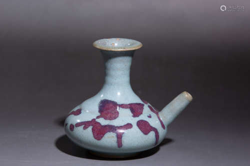 Chinese Song Dynasty Jun Kiln Porcelain Flat Pot