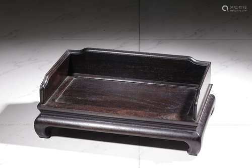 ZITAN WOOD CARVED 'LUOHAN BED' ORNAMENT