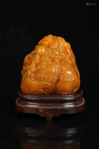 Chinese Shoushan Tianhuang Stone Carving Ornament