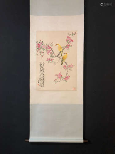 Chinese Yu Feiyan'S Flowers And Birds Painting On Paper