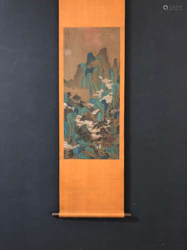 Chinese Wang Zhenpeng'S Painting On Silk