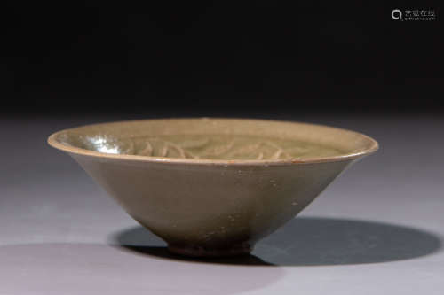 Chinese Exquisite Yaozhou Kiln Porcelain Engraved Bowl