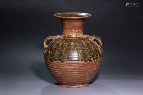 Chinese Binaural Pottery Jar