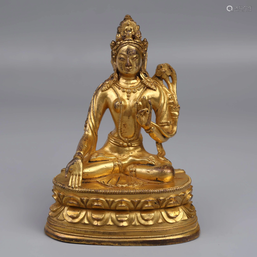 The 19th Century Gilt Buddha Zangba Tara