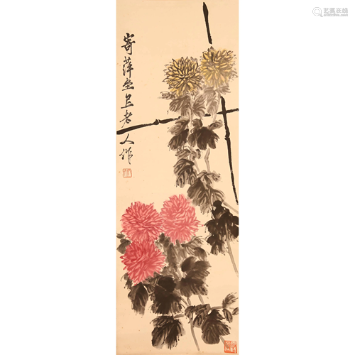 20th Century Qi Baishi Chrysanthemum