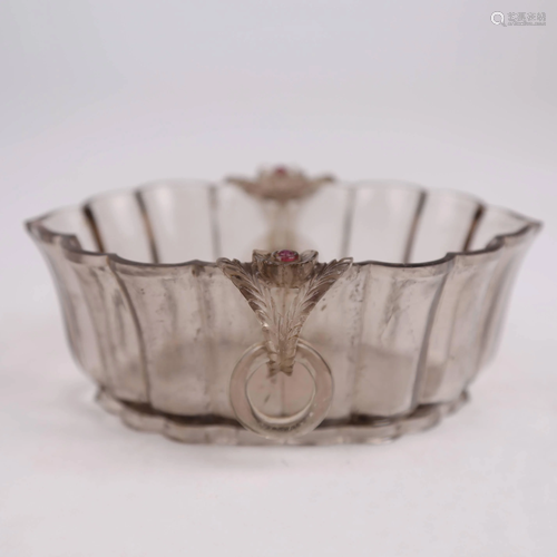 19th century crystal ring ear melon furnace