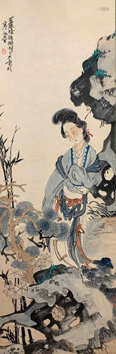 A CHINESE FIGURE PAINTING, XU CAO MARK