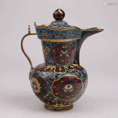 15th century cloisonne gilt pot [Daming Jingtai year]